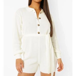 Button Through Belted Romper